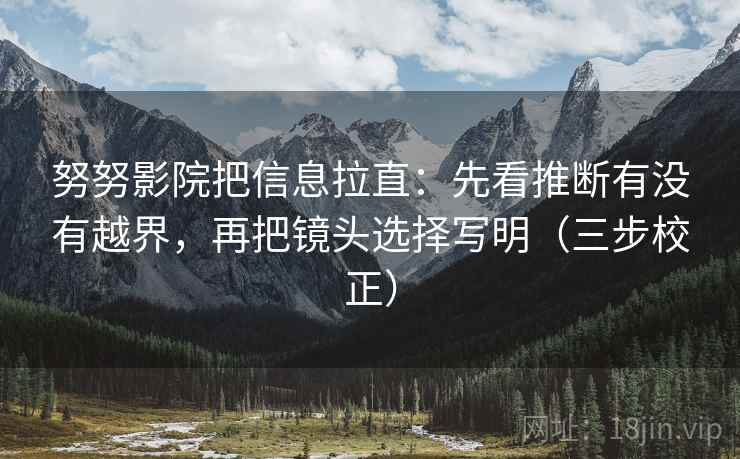 努努影院把信息拉直：先看推断有没有越界，再把镜头选择写明（三步校正）