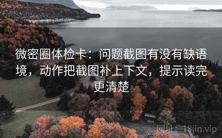微密圈体检卡：问题截图有没有缺语境，动作把截图补上下文，提示读完更清楚