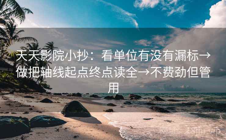 天天影院小抄：看单位有没有漏标→做把轴线起点终点读全→不费劲但管用